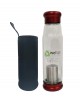 ANTIOXIDANT ALKALINE GLASS WATER BOTTLE BPA FREE & HYGIENIC 650 ml (Red)